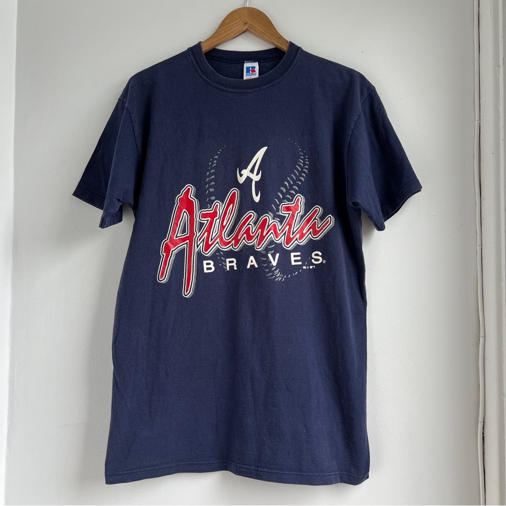 Vintage Atlanta Braves T-shirt Made In USA Russell Brand MLB Size Large